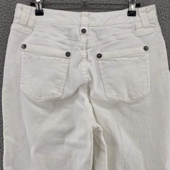 Chicos Jeans Womens 1 US 8 White Platinum Denim Garnet Crop Stretch Denim Casual - Picture 4 of 12